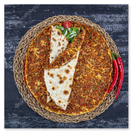 Spiced minced lamb pide with peppers and parsley