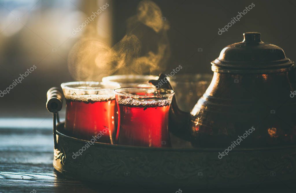 Turkish tea in tulip glass