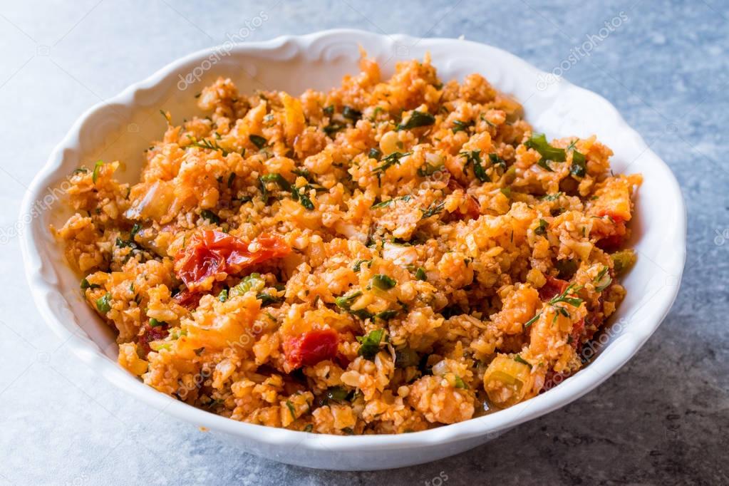 Bowl of Turkish rice pilaf
